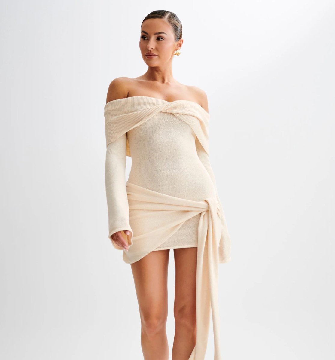 KALLAN Off shoulder tie dress | Glam Galore KALLAN Off shoulder tie dress | Glam Galore