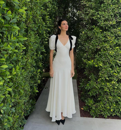 SUMMER BRIDE Kendall Jenner White Bow Dress | Glam Galore SUMMER BRIDE Kendall Jenner White Bow Dress | Glam Galore