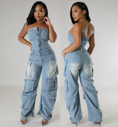 ONE OF THE BOYS DENIM JUMPSUIT