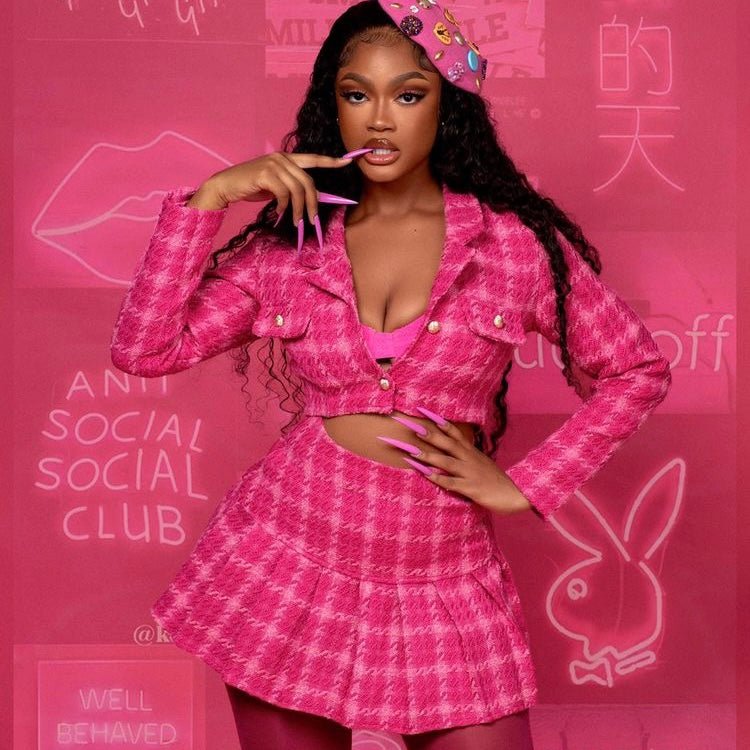 PINK PLAID BARBIE CO ORD SET